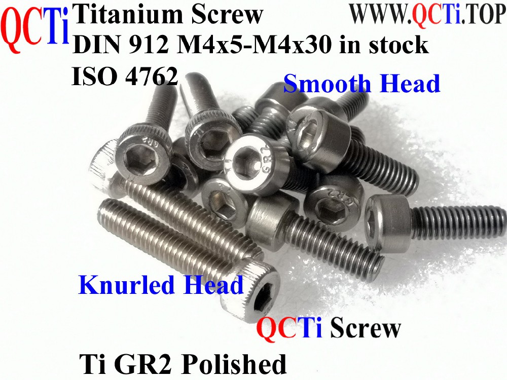 ISO 4762 DIN 912 Titanium screws M4x4 M4x5 M4x6 M4x8 M4x10 M4x12 M4x14 M4x16 M4x20 M4x22 M4x25 M4x30 QCTI SCREW